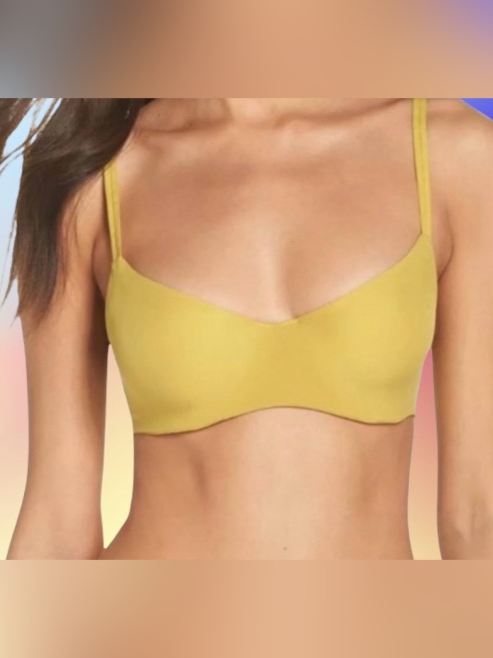 Free People Intimately Zoey Underwire Bra Size 32B Yellow Marsh NWT